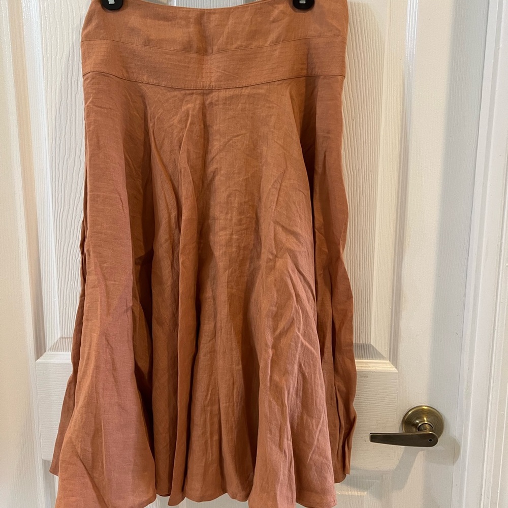 DKNY Rust Midi Skirt
